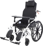 Light Wheelchairs High Back Aluminum Wheelchair Removable Headrest Reclining Transport Wheelchair Travel Wheelchairs