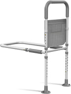 Bed Rails for Elderly Adults Safety: ASTM Approved Adjustable Bed Assist Rail for Seniors with Storage Bag & Non-Slip Handle - Bedside Grab Bar Supports up to 350 Lbs - Fits King Queen Full Twin Bed