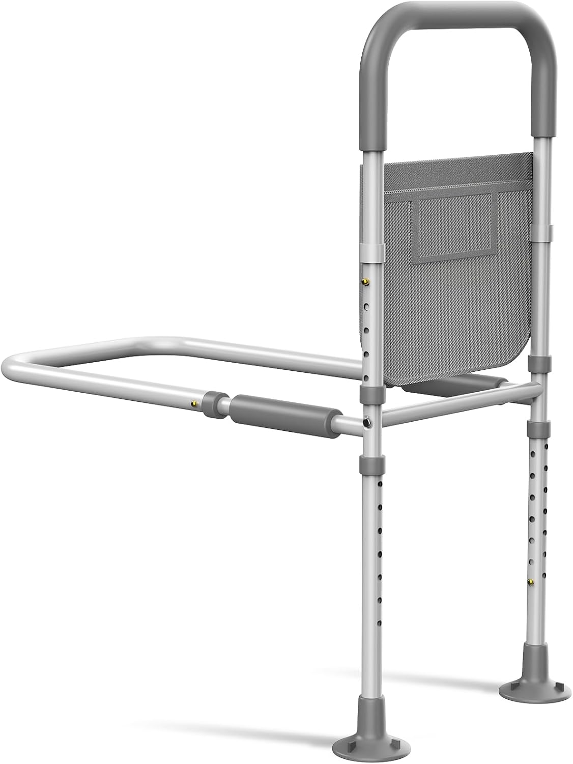 Bed Rails for Elderly Adults Safety: ASTM Approved Adjustable Bed Assist Rail for Seniors with Storage Bag & Non-Slip Handle - Bedside Grab Bar Supports up to 350 Lbs - Fits King Queen Full Twin Bed