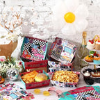 Layhit 36 Pcs 1950s Party Supplies 5 lb Food Boats Large Paper Serving Trays Burger Fries Hot Dog Taco BBQ Popcorn for Rocking Music Sock Hop Birthday 1950s Theme Party