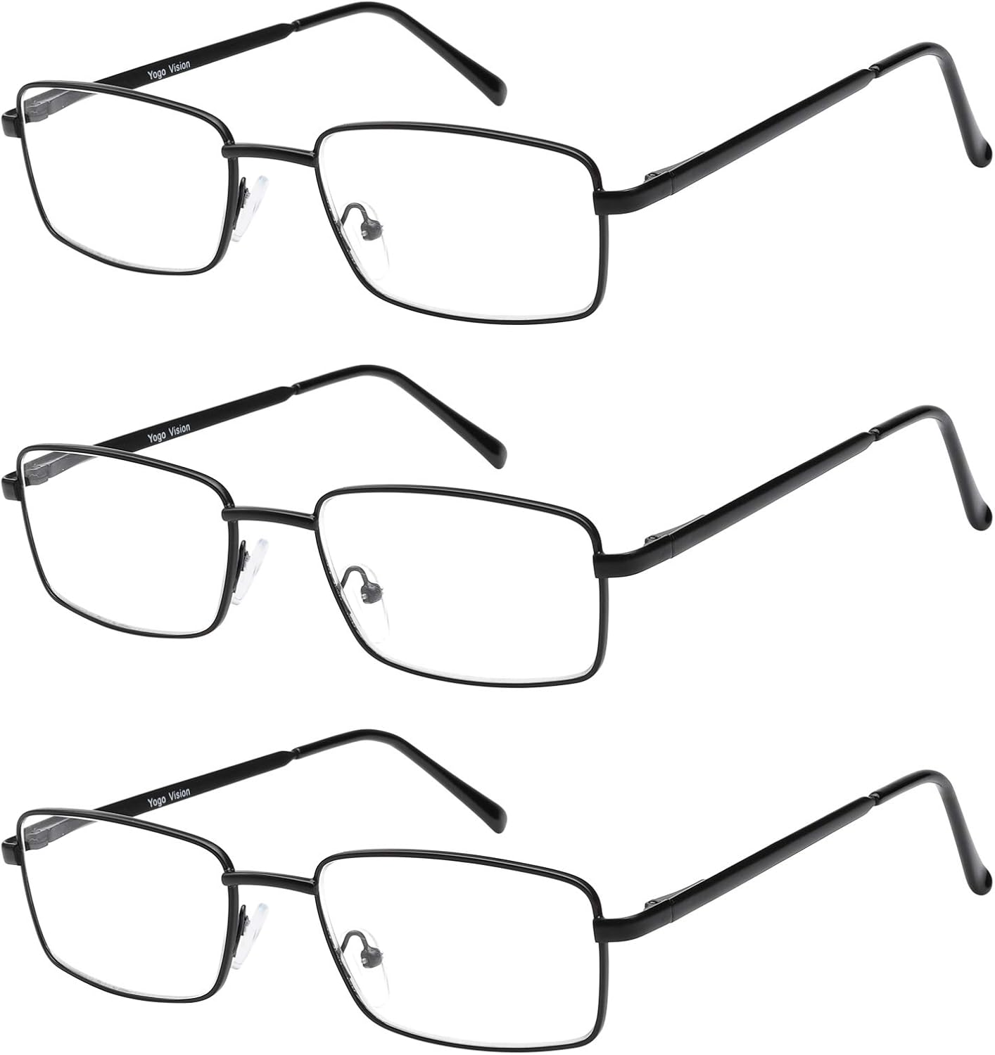 Success Eyewear Reading Glasses Set of 3 Metal Full Rim Glasses for reading for Men and Women