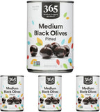365 by Whole Foods Market, Ripe Medium Pitted Olives, 6 Ounce (Pack of 4)