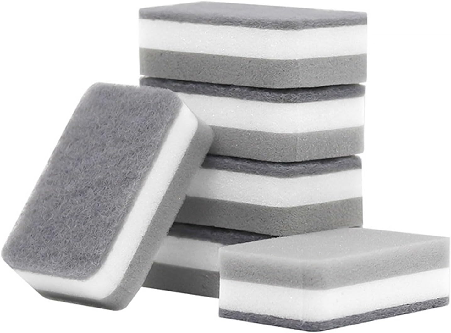 Kitchen Cleaning Sponges, 6 Pack Heavy Duty Scrub Sponges Cleans Fast Non-Scratch Sponge for Washing Dishes and Cleaning Kitchen (Grey)