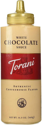 Torani White Chocolate Puremade Sauce, Kosher, Gluten Free & Non-GMO, 16.5 Ounce (Pack of 4)