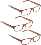 LUR READING GLASSES 3 pack Striped Include Sun Readers