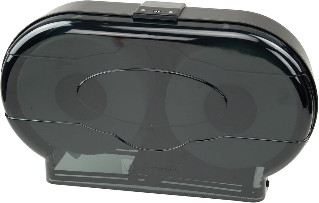 Winco TD-220 Double Roll Jumbo Toilet Paper Dispenser Black Medium