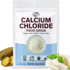 Calcium Chloride Food Grade 5 oz, Pure Calcium Chloride for Cheese Making, Pickling, Canning, Brewing & Modern Cooking, Vegan, Gluten-Free, Resealable Pouch, 2-Year Shelf Life