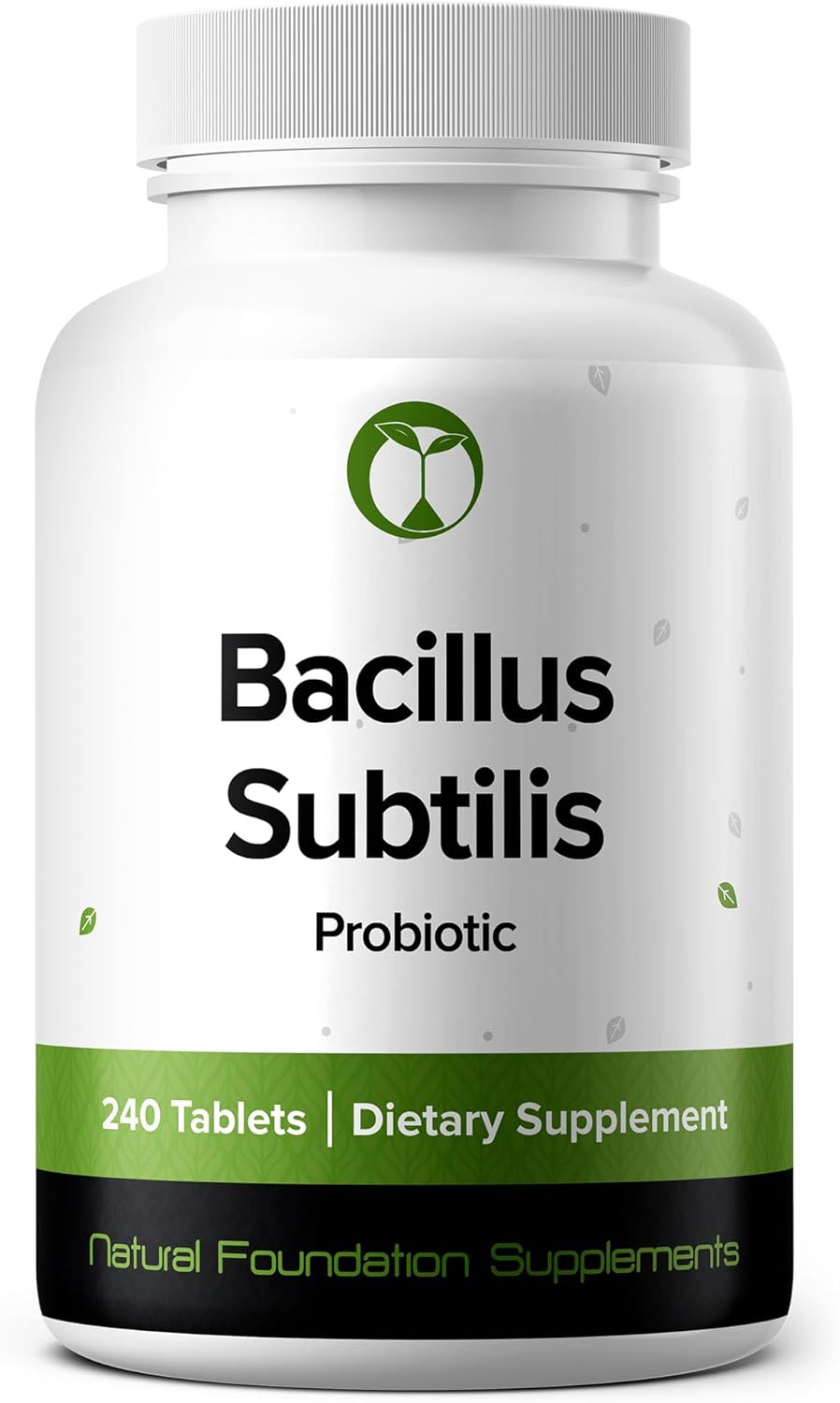 Natural Foundation Supplements Bacillus Subtilis Probiotic Supplement 240 Tablets 3 Billion CFU Probiotics for Men & Women Supports Intestinal Digestive & Gut Health (240, Bacillus Subtilis)