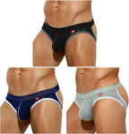 Arjen Kroos Men's Jockstrap Underwear 3 Pack Breathable Mesh Thong Gym Athletic Supporters