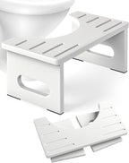 Foldable Toilet Stool, 7.5 Inches Bamboo Toilet Stool Squat for Adults, Collapsible Poop Stool for Bathroom, Potty Step Stool with Non-Slip Strip