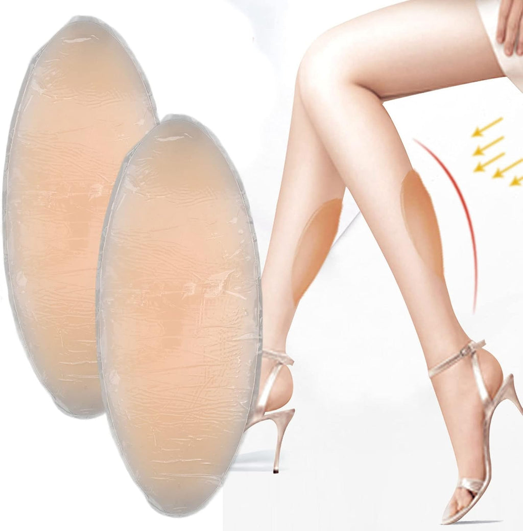 Calf Pads, 2pcs 180g Self Adhesive Soft Silicone Calf Corrector Skin Friendly Lifelike Reused Onlays Women Leg Gel Corrector for Crooked or Thin Skinny Legs