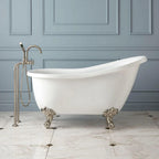 Signature Hardware 479938 Ultra 51" Acrylic Slipper Clawfoot Tub with Integrated Overflow, Rolled Rim and Imperial Feet - Less Drain Assembly