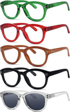 Eyekepper Cat Eye Reading Glasses for Women 5-Pack Oversize Ladies Readers +1.00