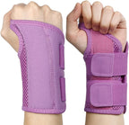 NuCamper Wrist Brace Carpal Tunnel Right Left Hand for Men Women, Night Wrist Sleep Supports Splints Arm Stabilizer with Compression Sleeve Adjustable Straps,for Tendonitis Arthritis Pain Relief (Right Hand-Purple, Small/Medium (Pack of 1))
