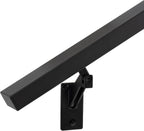 3FT Matte Black Handrails Kit for Indoor Outdoor Stairs，Modern Aluminum Handrail Set,2" X1" Grab bar,Adjustable 304 Stainless Steel Brackets Included，Rust Free
