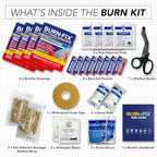 BurnFIX® Burn Kit First Aid Recommended by Doctors, Comprehensive 25pcs First Aid Kit Includes Burn Gel, Burn Dressing, Gloves, Scissors, Wipes for Quick Burn Relief - Sunburn, Electrical, Flame Burns
