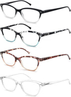 Reading Glasses Women Ladies Readers +0.50 Stylish Women's Magnifying Cheaters Glasses 4 Pack Lightweight Comfortable Fit