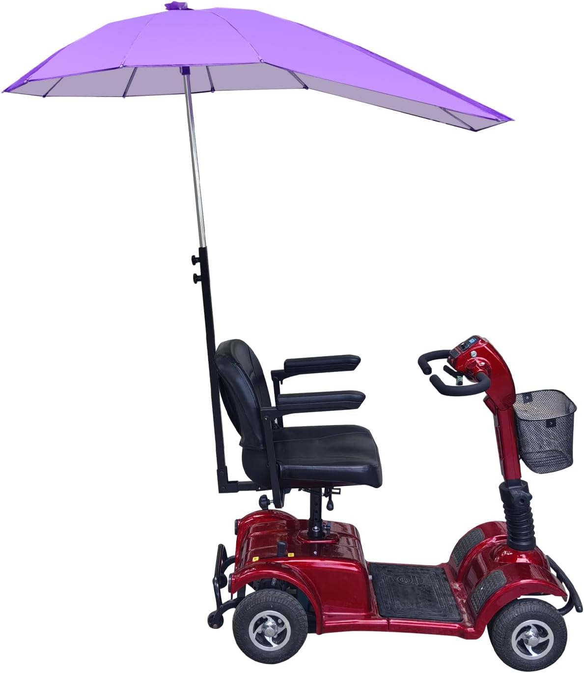 Sunshade Canopy for Mobility Scooters – UV & Rain Protection Electric Wheelchair Umbrella (Only Works with Scooters & Power Chairs Equipped with 1" x 1" Hitch Receiver) (Purple)