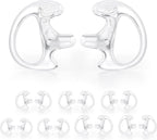 Zeadio 8-Pair Pro-Grade Covert Surveillance Earbud, Replacement Ear Insert, Silicon Earmold Earplug for Two-Way Radio Earpiece Audio Coil Tube, Compatible with Motorola/Kenwood (16pcs)