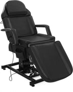 OmySalon Fully Electric Salon Facial Bed Chair, Multi-Purpose Massage Tattoo Lash Waxing Table, Height Backrest Footrest Adjustable, for Beauty Barber Spa, Black