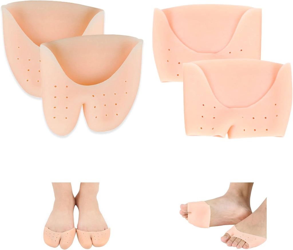 2 Pairs Gel Toe Caps Protectors Silicone Toe Sleeves Metatarsal Pads Ball of Foot Cushion Soft Forefoot Cushioning for Men Women Toe Sleeves Guards for Pain Relief