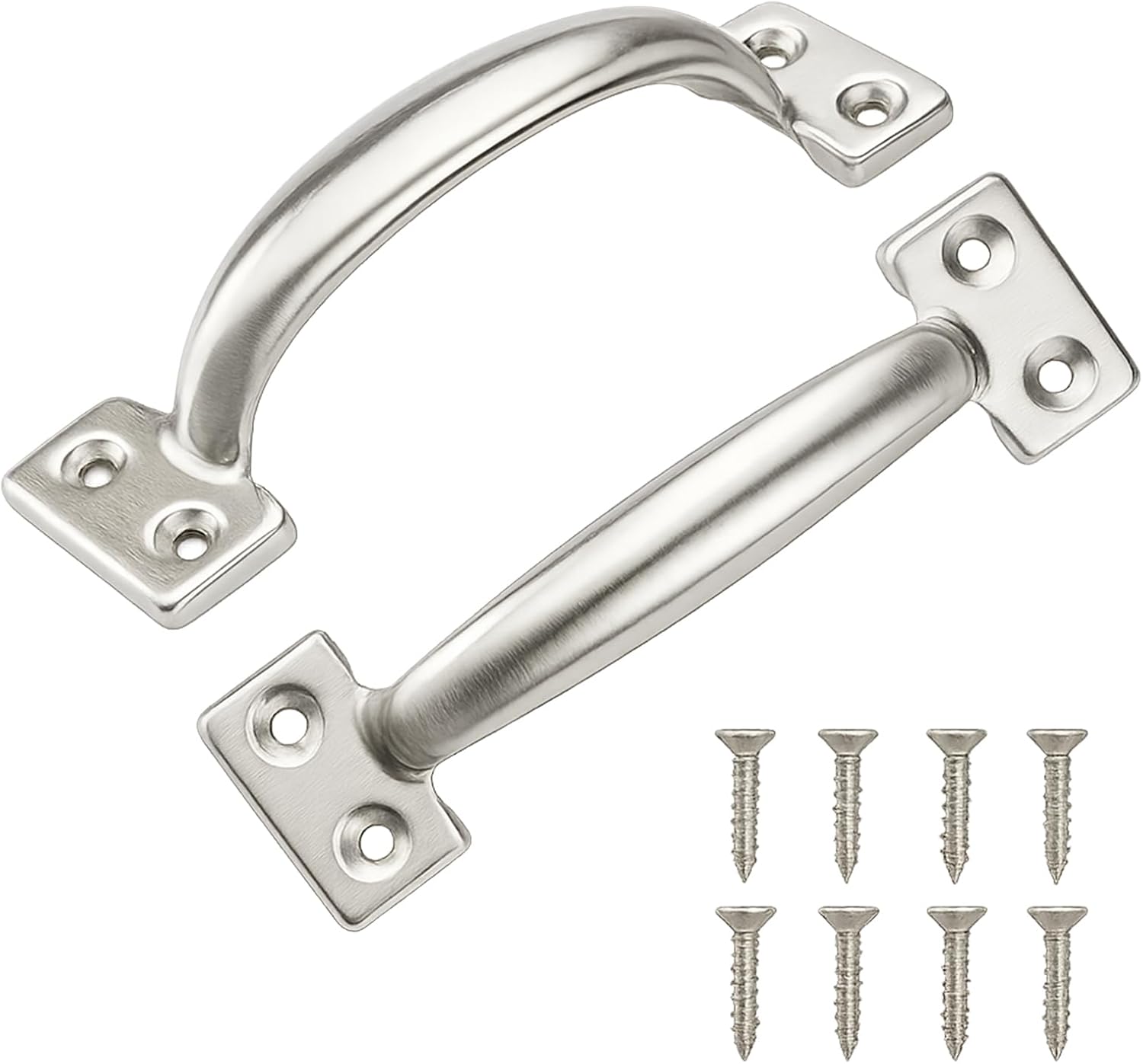 TamBee 6 Inch Gate Handle Outdoor 304 Stainless Steel Door Pull Handle Rustproof Barn Door Handles for Fences Garage Yard (2 Pack)