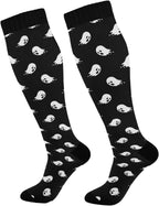 Wusikd Heartbeat Symbol Compression Socks for Women and Men Circulation Black Long Socks for Athletic Running 1