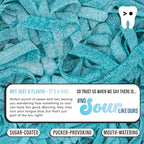 Sour Blue Raspberry Belts, Sour Belts Candy Bulk, Blue Raspberry Flavored Candy Strips, Fresh, Soft and Chewy, Great as Gift Snacks and Parties, 14 Per Bag, 3 Pack, 4 oz
