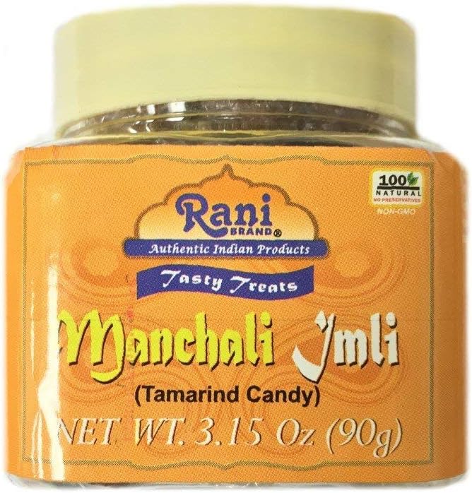 Rani Manchali Imli (Tamarind and Mango Candy) 3.15oz (90g) Individually Wrapped, PET Jar ~ All Natural | Vegan | Gluten Friendly | NON-GMO | Indian Origin & Taste