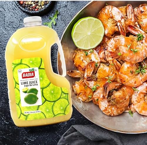 Badia Lime Juice 128 fl oz – Tangy Citrus Flavor from Real Limes, for Cooking, Cocktails, Dressings, Marinades & Beverages