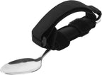 Beautyflier Spoon Fork Universal Cuff Utensil Adjustable Holder Strap for Holding Cutlery, Pens, Toothbrushes for Elderly or Individuals with Weak Grip (Black)
