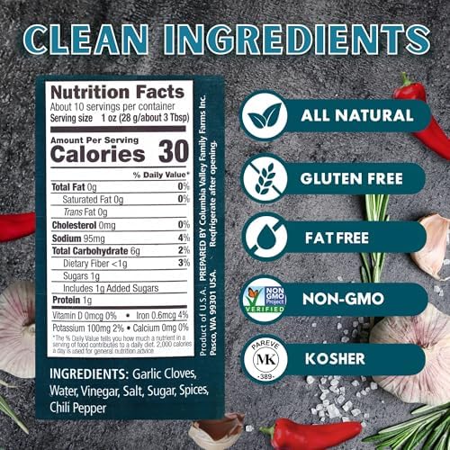 Foster's Pickled Garlic Cloves in a Jar, Original, 16oz, 2 Pack, Traditional Pickled Vegetables Recipe for over 40 years, Low Calorie Snack, Gluten Free, Fat and Preservative Free Pickles