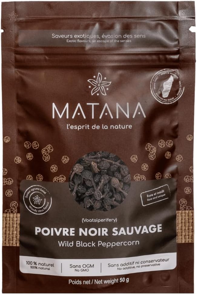 MATANA - Wild Black Peppercorn, Voatsiperifery from Madagascar | 100% Natural, No GMO, 50g