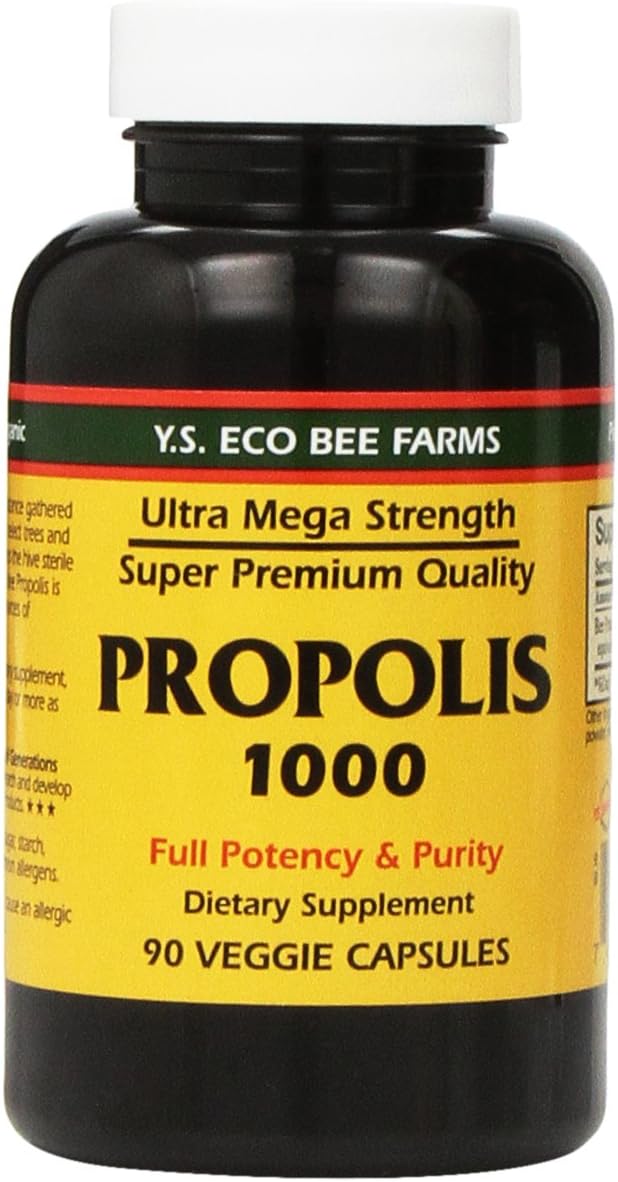 Propolis-Raw Unprocessed 1000mg Y.S. Organic Bee Farms 90 Caps, Pack of 2