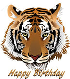 Happy Birthday Tiger Image Edible Cake Topper- 8" Round