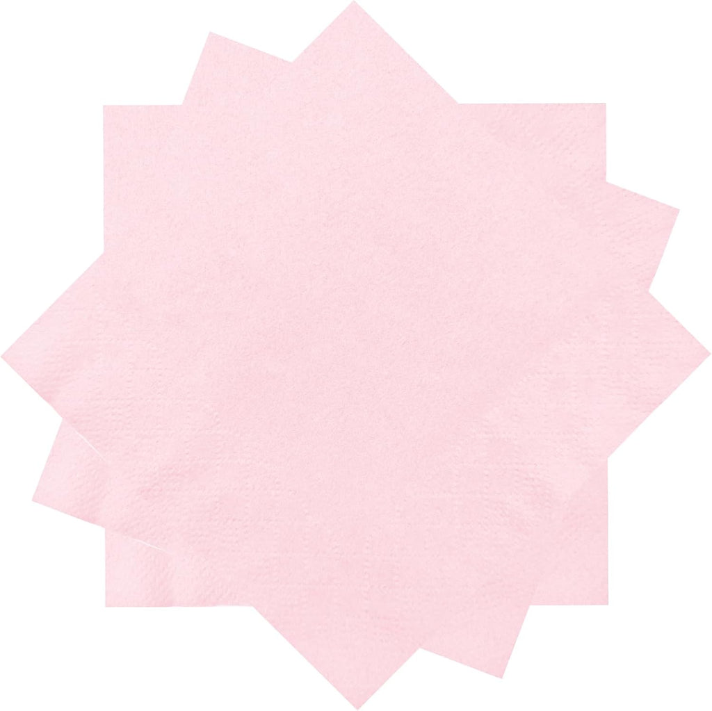 300 Count Pink Beverage Napkins, 2-Ply Cocktail Napkins, Disposable Party Napkins for Dinner Wedding Birthday