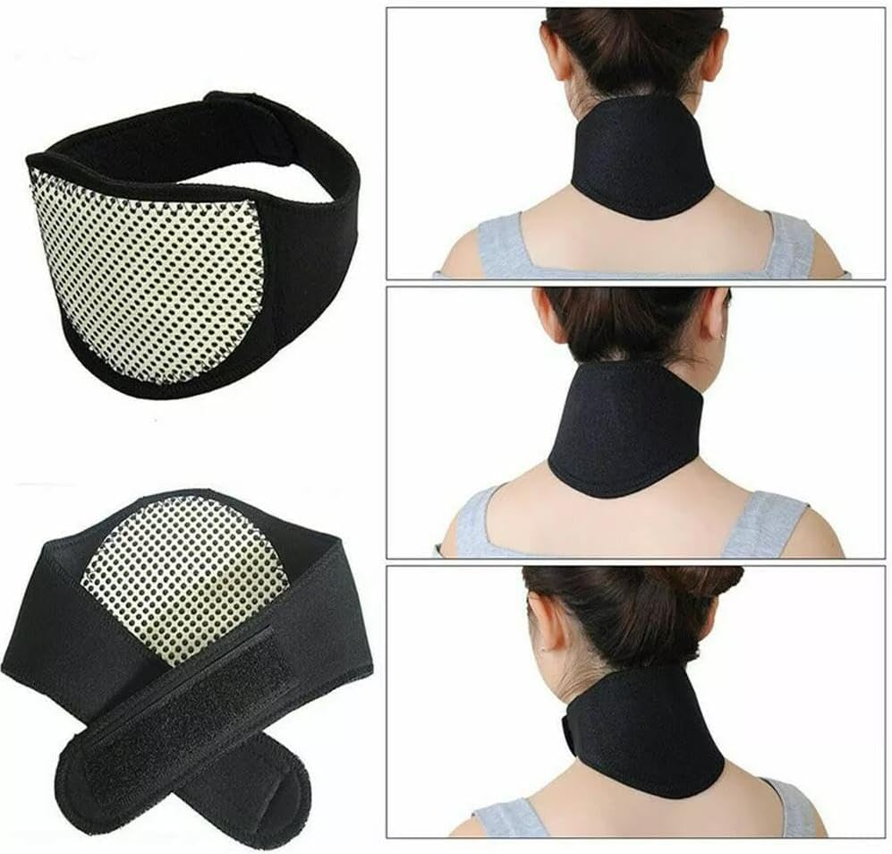 Neck Brace,Neck Support Brace Neck Pain Relief Strap Self Heated Natural Physical Therapy Healing Neck Wrap for Men Women Flexible Cervical Collar Neck Pain Relief Stiffness Travel Brace