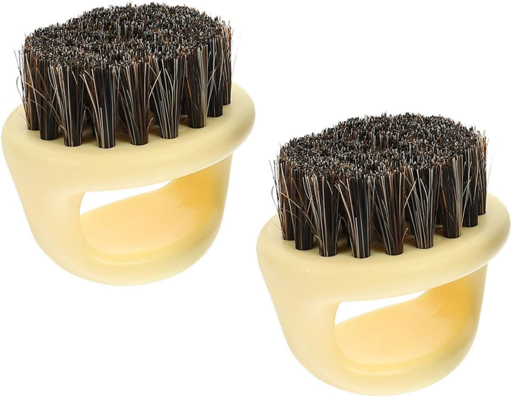 FRCOLOR Men’s Beard Comb and Shredded Hair Brush 2pcs Beige Boar Bristle Beard Cleaning Brush for Styling and Hair Removal Grooming Tool and Travel