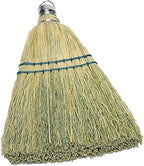 Rubbermaid Commercial 12 Inch Corn Whisk Broom, Yellow, Flagged Natural Bristles for Multi-Surface Sweeping, Remove Dirt and Debris from Porches/Floors Decks/Driveways/Sidewalks