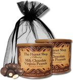 The Peanut Shop of Williamsburg Virginia Peanuts, Double Dipped Milk Chocolate Covered Peanuts - Gift Pack of 2, 11.5 oz. Tins By Lyza's Sweets & Treats