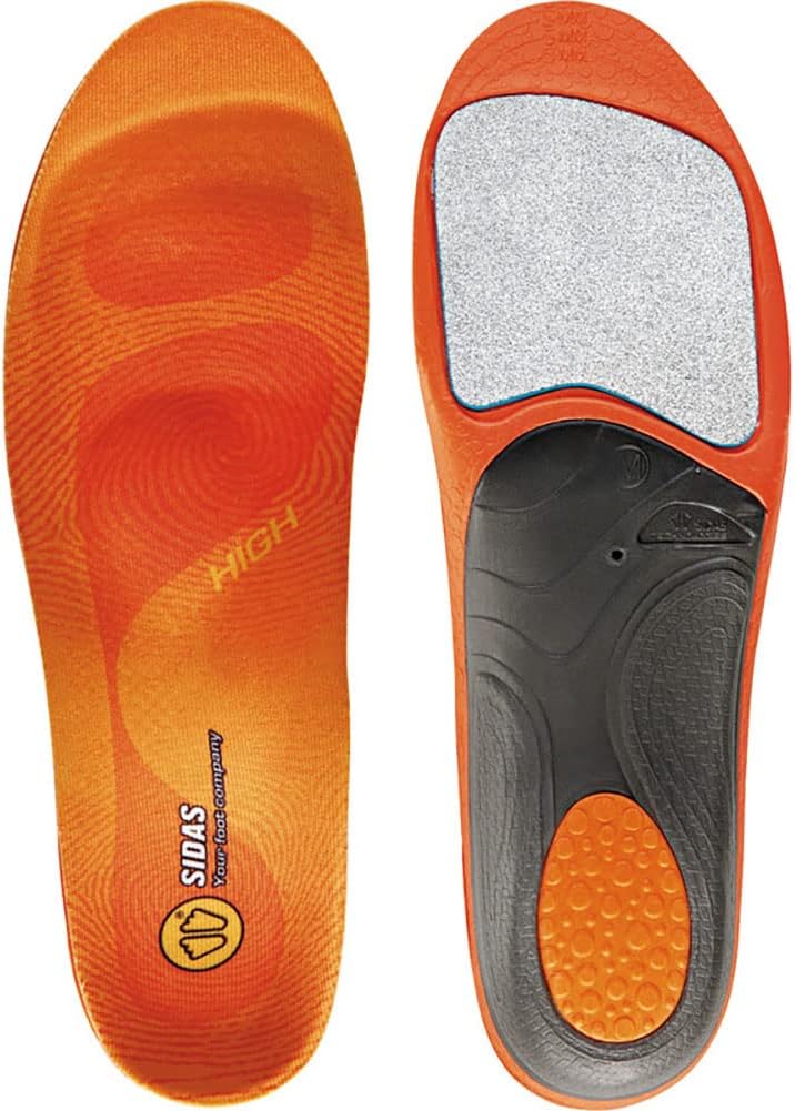 Sidas Unisex Winter 3Feet Insulated Cushioned Skiing Insoles with EVA Pad for Arch Support, High-Arched Feet, Medium (39-41), Orange