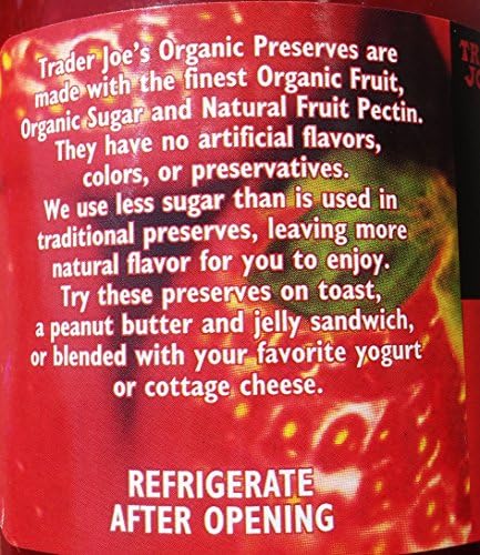 Trader Joe’s Organic Strawberry Preserves, Reduced Sugar, 15.2oz/431gr