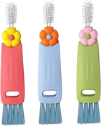 3 in 1 Cup Lid Gap Cleaning Brush Set Multifunctional Cup Lid Gap Cleaner Portable Bottle Cleaning Tools for Sippy Cup Tubes Teapot Spout Coffee Cup