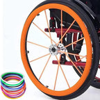20/22/24Inch Wheelchair Push Rim Covers 1 Pair Silicone Wheelchair Hand Push Cover Non-Slip Hand Push Cover Improve Grip and Traction, Easy to Take of and Clean,Orange,24in