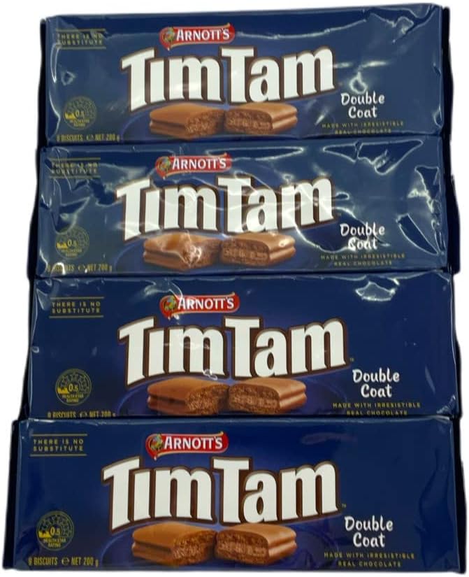 Arnotts Tim Tam Double Coat Australian Chocolate 200g (Pack of 4)