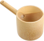 Portable Natural Bamboo Water Ladle, Bath Ladle, Dippers, Shower Bucket, Water Bath Scoop, Bathroom Scoop Cup, Home Essential for Kitchen Restaurant & Garden Use