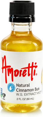 Amoretti - Natural Cinnamon Bun Extract Water Soluble 2 oz - Highly Concentrated & Perfect For Pastry, Savory, Brewing, and more, Preservative Free, Vegan, Kosher Pareve, Keto Friendly