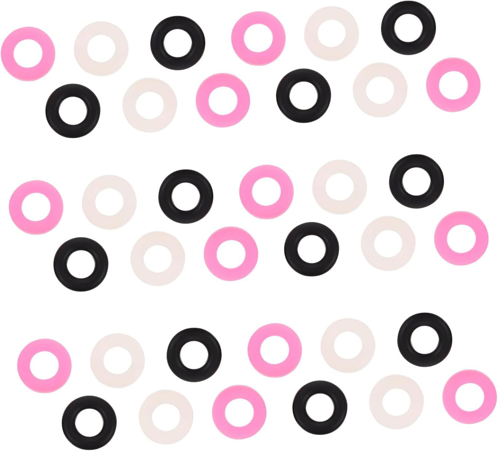 30 Pairs Anti-Slip Silicone Eyeglass Leg Sleeves Round Non-Slip Retainers, Assorted White, Black, and Pink, Glasses Ear Hooks for Secure Fit and Comfortable Eye Protection Use