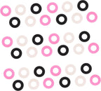30 Pairs Anti-Slip Silicone Eyeglass Leg Sleeves Round Non-Slip Retainers, Assorted White, Black, and Pink, Glasses Ear Hooks for Secure Fit and Comfortable Eye Protection Use