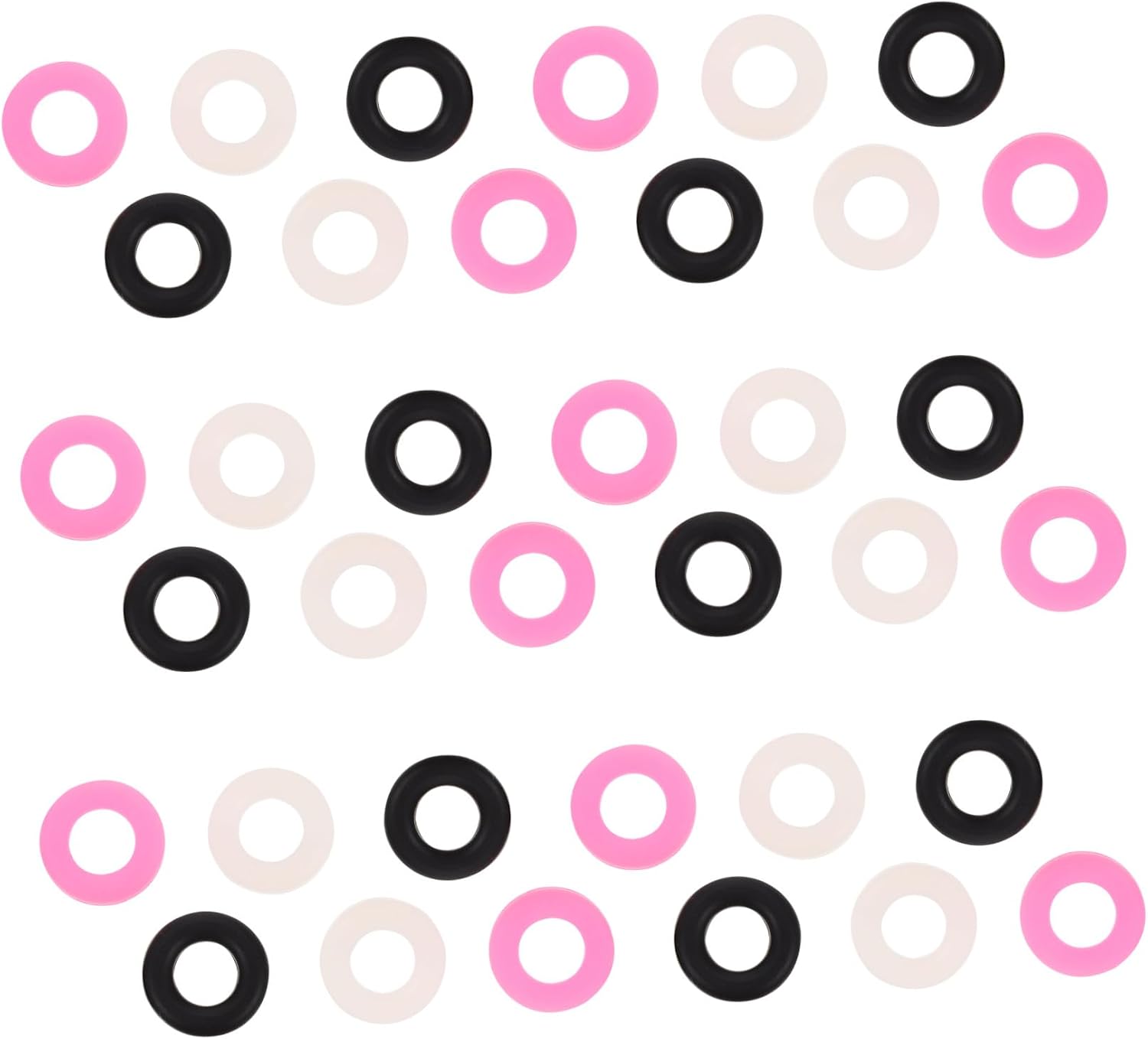 30 Pairs Anti-Slip Silicone Eyeglass Leg Sleeves Round Non-Slip Retainers, Assorted White, Black, and Pink, Glasses Ear Hooks for Secure Fit and Comfortable Eye Protection Use